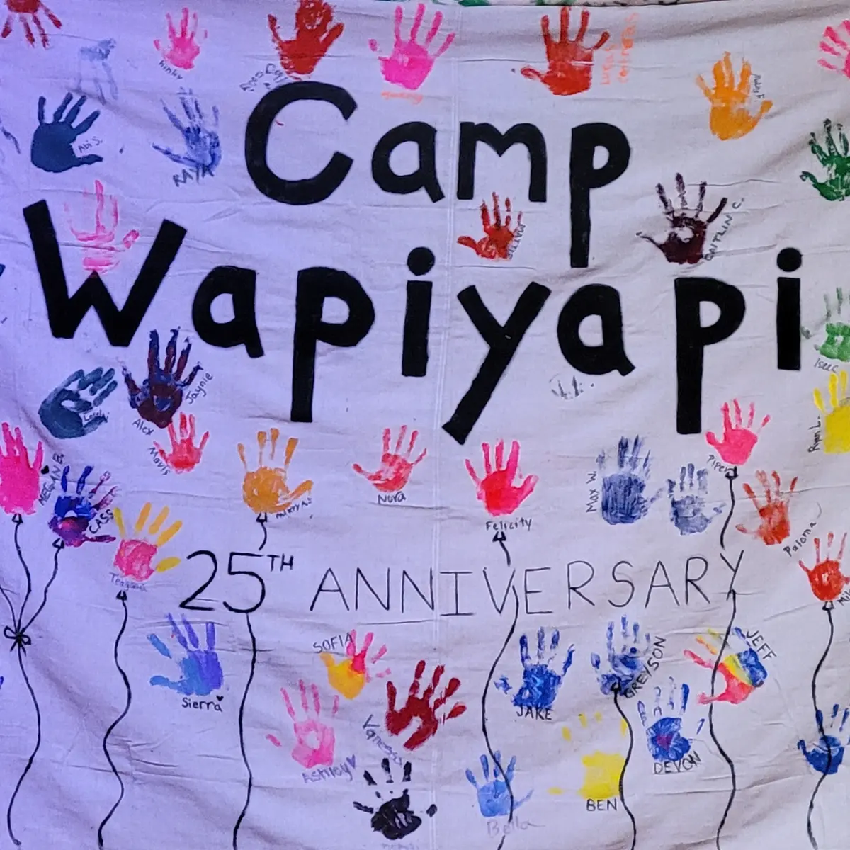 Camp handprint banner