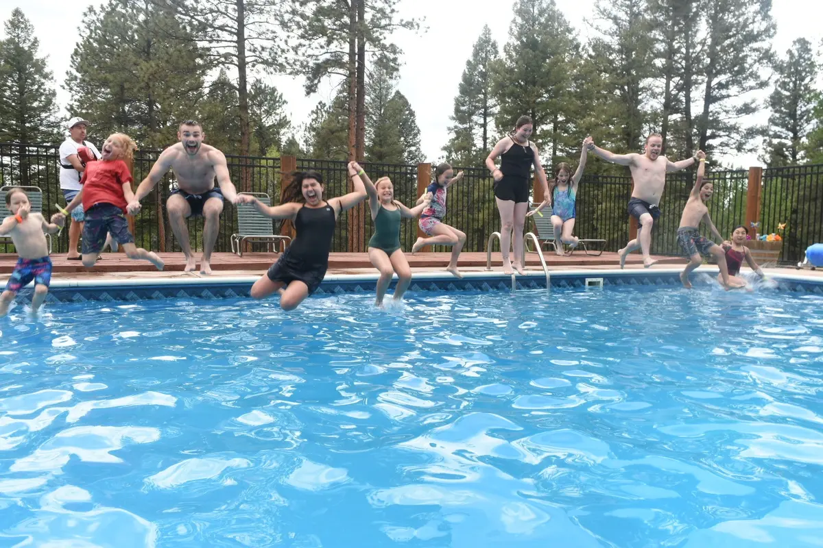 At the pool